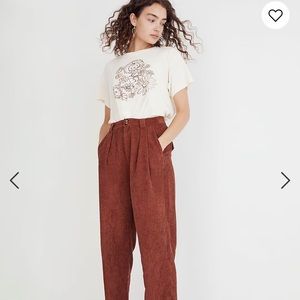 NWT Madewell Corduroy High Rise Tapered Pants